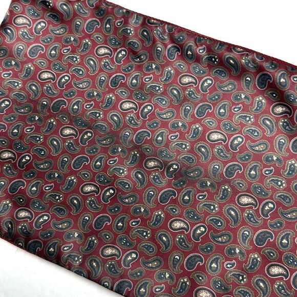 Christian Dior Men’s Reversible Doubted Scarf Silk Wool Burgundy Paisley Vintage - Picture 9 of 9